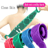 Fita de banho esponja de silicone para as costas Cinto de banho Massagem esfoliante corporal para banho